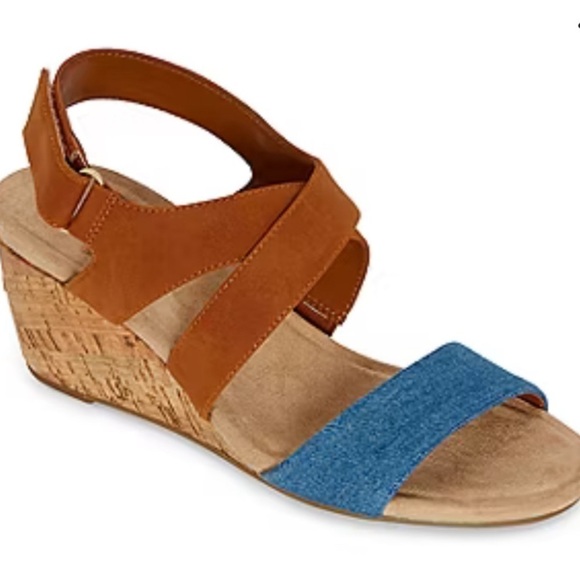 St Johns Bay Pasque Wedge Sandals 6 M - Picture 2 of 10